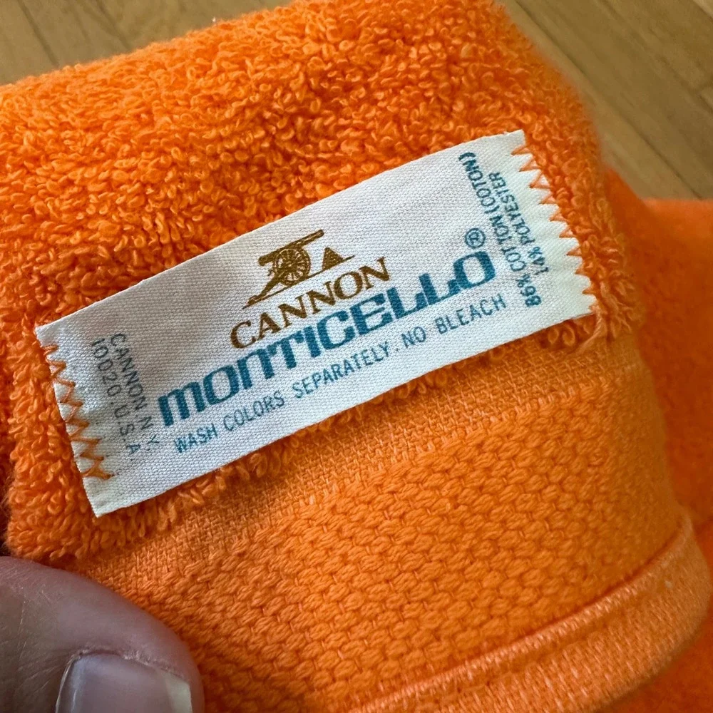 Cannon Monticello Vintage Orange Made In USA Value Size Bath Towel